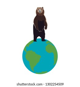 bear  on planet Earth standing alone