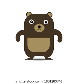 The bear on white background.