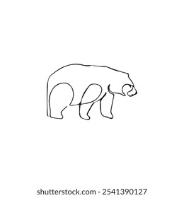 bear one line art illustration