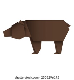 Bear origami. Abstract bear origami logo design. Animal origami. Paper origami. Vector illustration