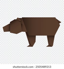 Bear origami. Abstract bear origami logo design. Animal origami. Paper origami. Vector illustration