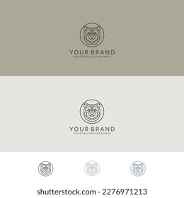Bear ornament design circular arch in minimalist and modern design 