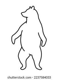 Bear outline icon. Large animal walks on its hind legs, forest dweller. Fauna and nature, wild life. Minimalistic logo or branding. Poster or banner for website. Cartoon flat vector illustration