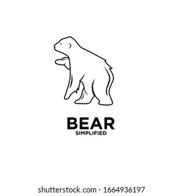 Icono de logotipo de línea de contorno de oso ilustración vectorial