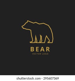 bear outline logo simple vector image line best animal silhouette wildlife natural golden