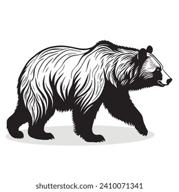 Bear outline and symbols. Dark level variety basic exquisite white foundation Bear animal vector and silhouette icon.