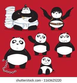 Bear Panda cartoon character design vector