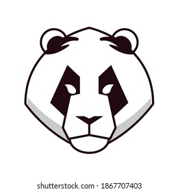 bear panda head animal emblem icon vector illustration design