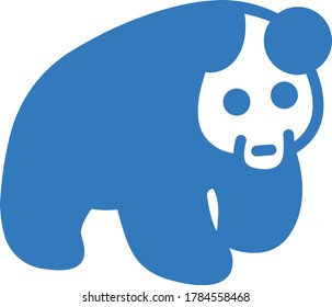 Oso, icono Panda / color azul