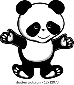Bear panda isolated on a white background VECTOR (See Jpeg Also In My Portfolio)
