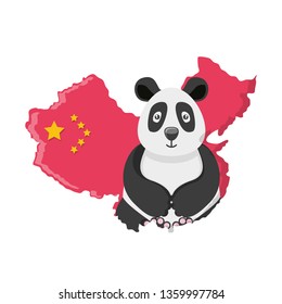bear panda with map chinese
