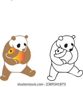 bear panda vector polar bear  character cartoon doodle logo icon