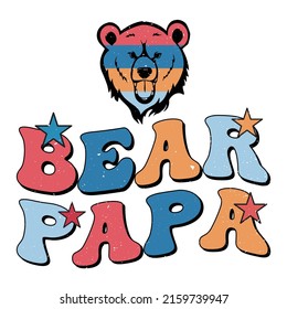 Bear papa t shirt design template svg