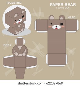 Bear paper craft template