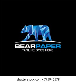 Bear paper logo templates and icon design