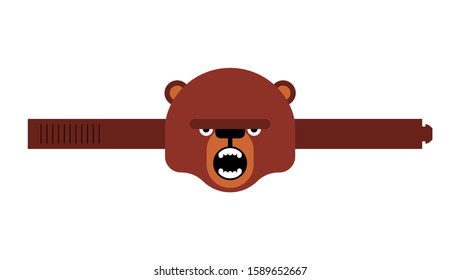 Bear paper mask template. carnival mask holiday. New year masquerade. vector illustration