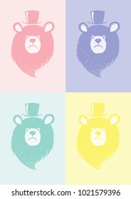 Bear pastel tone poster 