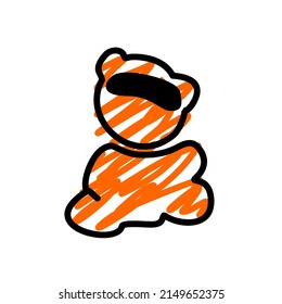 Bear Patch Streetwear, Urban Design Patch Orange Color Patch Commercial Use