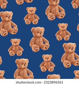 bear pattern in blue background 