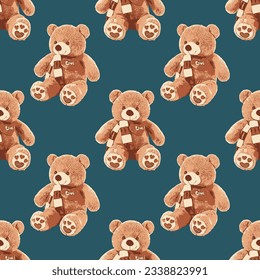 bear pattern in blue background