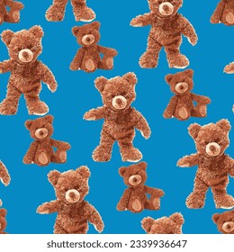 bear pattern in blue background