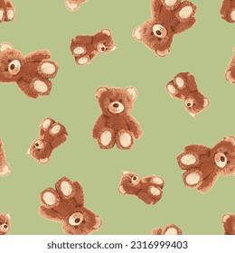 bear pattern in green background