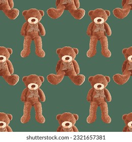 bear pattern in green background