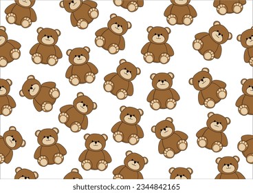 bear pattern hand drawn design vector