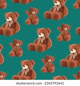 bear pattern in light blue background