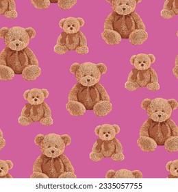 bear pattern in light purple background