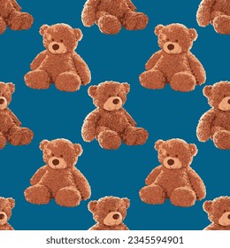 bear pattern on blue background