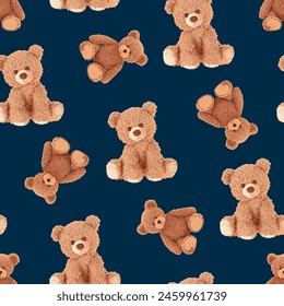 bear pattern on blue background