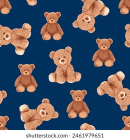 bear pattern on blue background