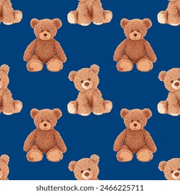 bear pattern on blue background