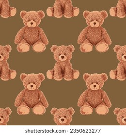 bear pattern on brown background