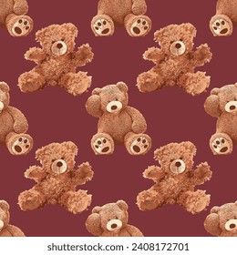bear pattern on brown background
