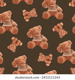 bear pattern on brown background
