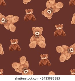bear pattern on brown background