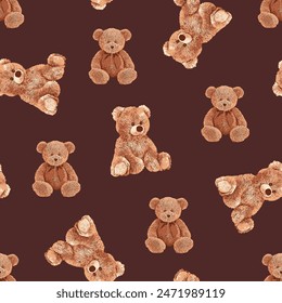 bear pattern on brown background