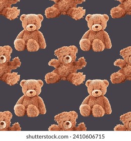 bear pattern on gray background