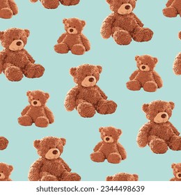 bear pattern on light blue background