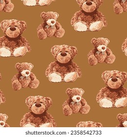 bear pattern on light brown background