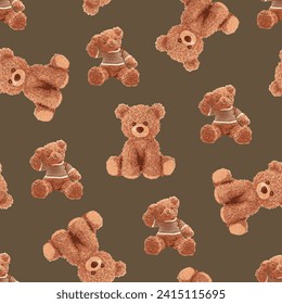 bear pattern on light brown background