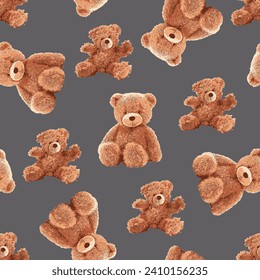 bear pattern on light gray background