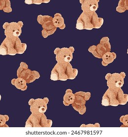 bear pattern on purple background