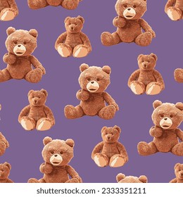 bear pattern in purple background