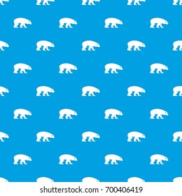 Bear pattern repeat seamless in blue color for any design. Vector geometric illustration