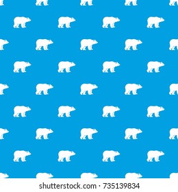 Bear pattern repeat seamless in blue color for any design. Vector geometric illustration