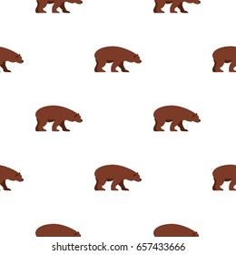 Bear pattern seamless background in flat style repeat vector illustration