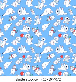 Bear pattern seamless. Cartoon of bear vector pattern seamless for web, poster and wrapping paper
